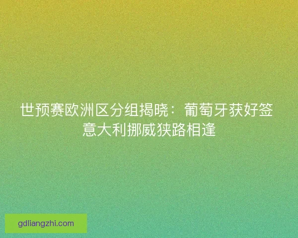 世预赛欧洲区分组揭晓：葡萄牙获好签 意大利挪威狭路相逢