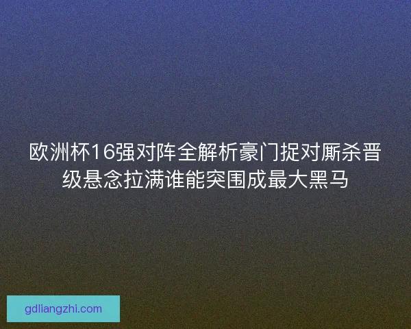 欧洲杯16强对阵全解析豪门捉对厮杀晋级悬念拉满谁能突围成最大黑马