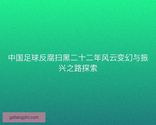 中国足球反腐扫黑二十二年风云变幻与振兴之路探索 中国足球反腐扫黑二十二年风云变幻与振兴之路探索